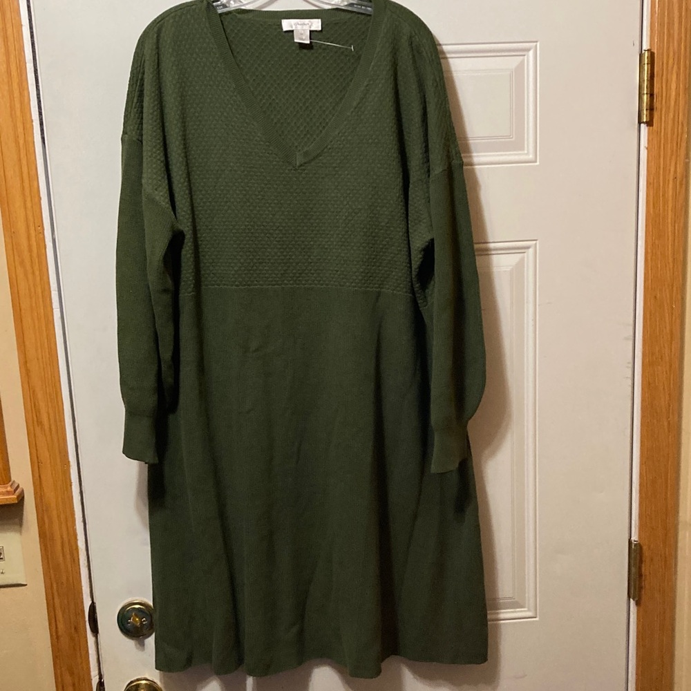 C.J.‎ Banks Green V-Neck Sweater Dress 2X